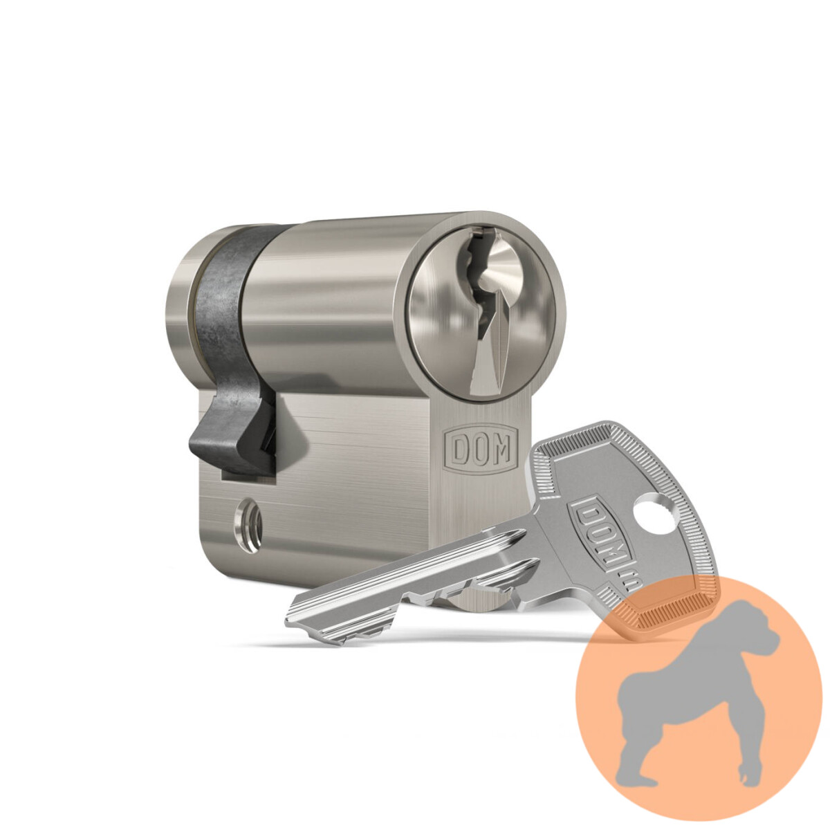 DOM Halbzylinder 333H, Normalprofil RN, vernickelt,